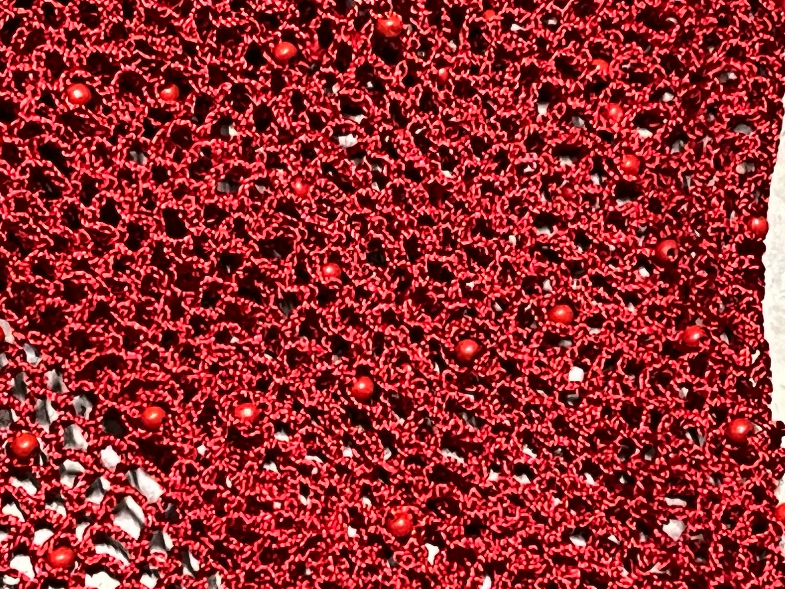 Bolero de ganchillo rojo con cuentas – photo 20